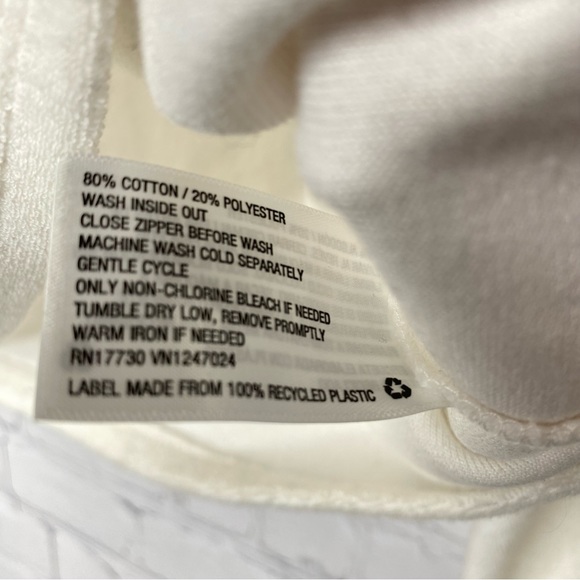 Stoney Clover Lane x Target Cropped Half Zip Sweatshirt in White XS - Picture 6 of 11